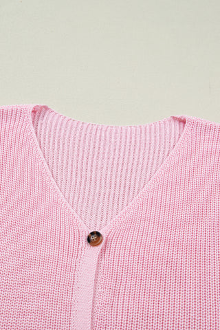 Button Up Sweater Tank - Pink