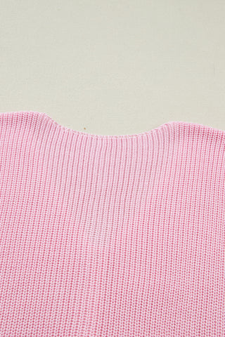 Button Up Sweater Tank - Pink