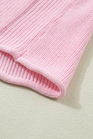 Button Up Sweater Tank - Pink