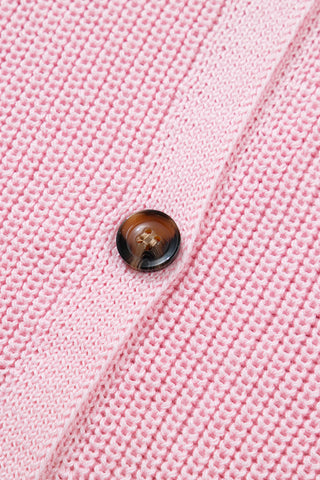 Button Up Sweater Tank - Pink