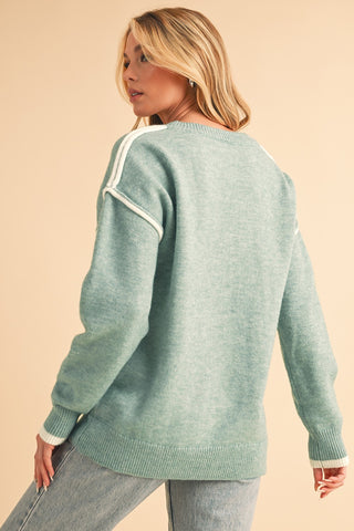 Side Seam Soft Sweater - Moonlit Jade