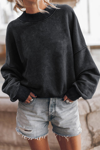 Mock Neck Sweatshirt - Black