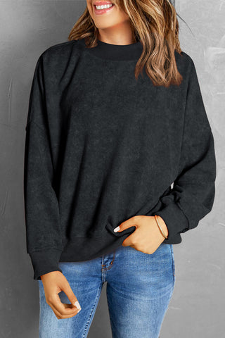 Mock Neck Sweatshirt - Black