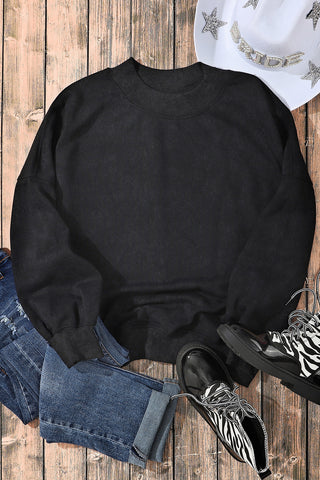Mock Neck Sweatshirt - Black