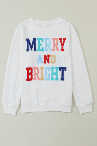 Quilted Merry and Bright Sweatshirt - Green