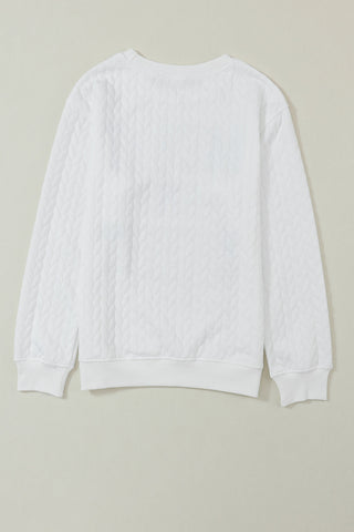 Quilted Merry and Bright Sweatshirt - White