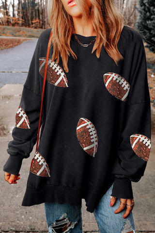 Sequined Football sweatshirt