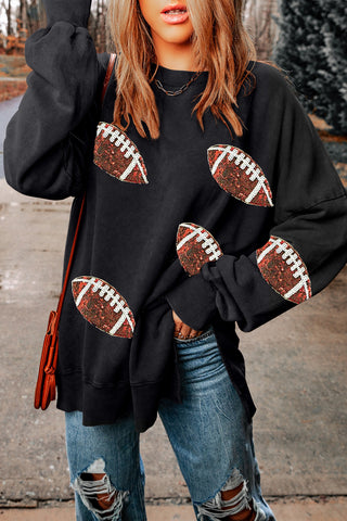 Sequined Football sweatshirt