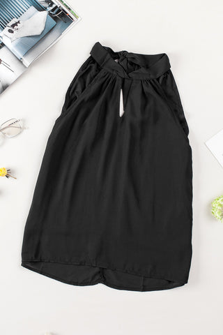 Black Tie Halter Top