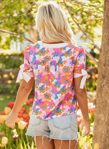 Flower Pop Bow Top