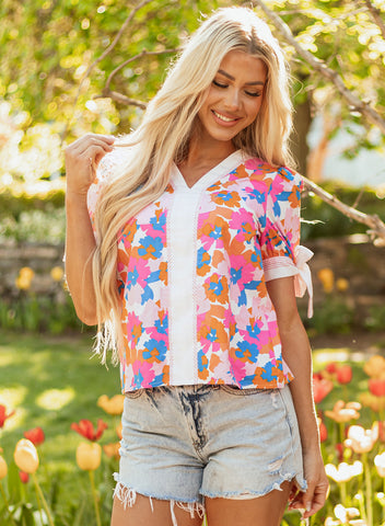 Flower Pop Bow Top