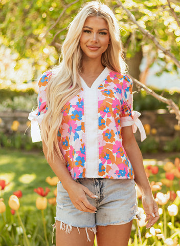 Flower Pop Bow Top