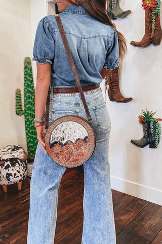 Button Up Puff Sleeve Denim Top