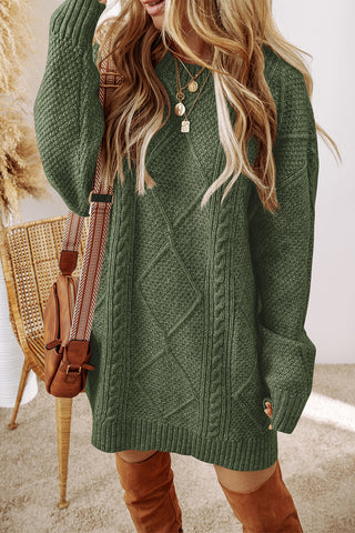 Fall Sweater Dress - Green