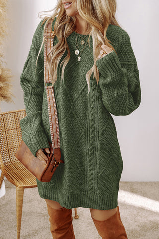 Fall Sweater Dress - Green
