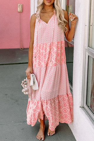 Summer Vibes Boho Maxi Dress - Pink