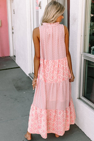 Summer Vibes Boho Maxi Dress - Pink