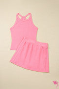 Racerback Two Piece Skort Set - Pink