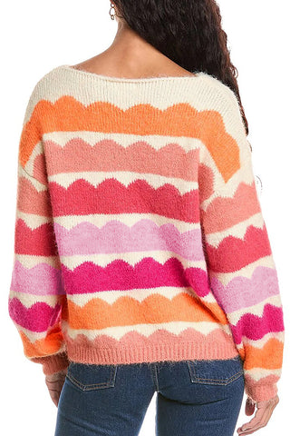 Candy Clouds Boatneck Sweater - Pink