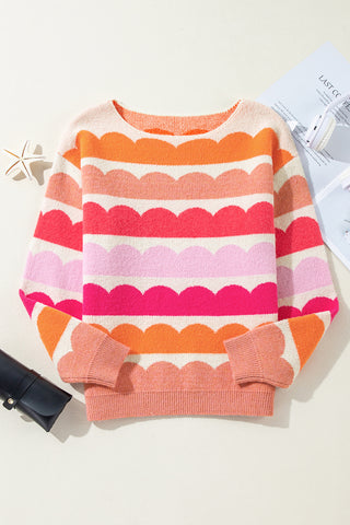 Candy Clouds Boatneck Sweater - Pink