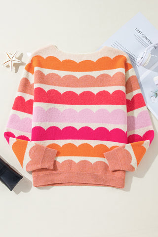 Candy Clouds Boatneck Sweater - Pink