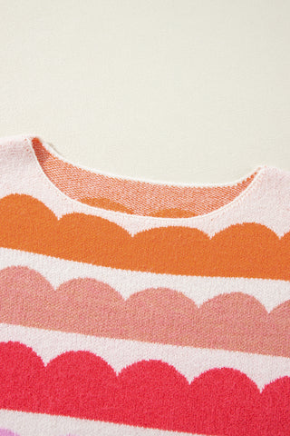 Candy Clouds Boatneck Sweater - Pink