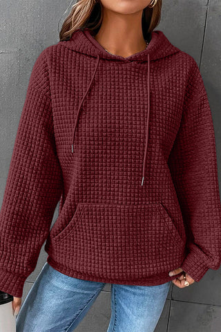 Quilted Hoodie - Burgundy