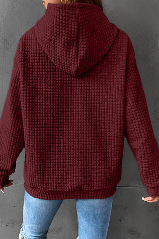 Quilted Hoodie - Burgundy