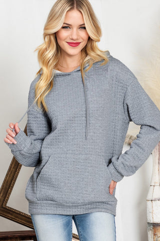 Quilted Hoodie - Gray