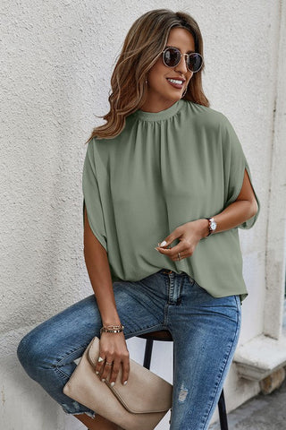 Cape Style Tie Top - Light Green