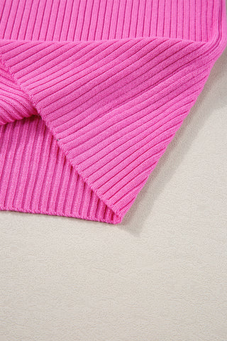Ribbed Contrast Tank - Light Pink