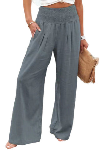 Smocked Waist Ultra Comfort Pants - Gray