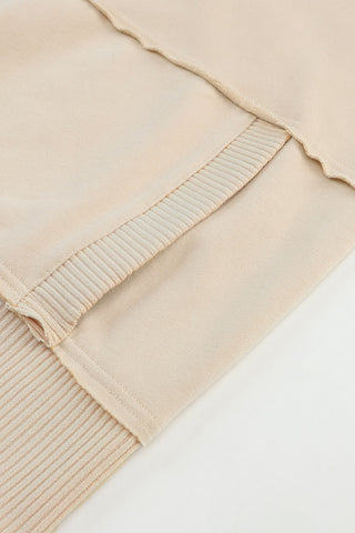 Henley Banded Sweatshirt - Apricot