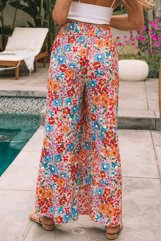 Retro Print Floral Pants