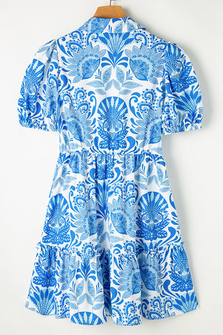 Paisley Swing Dress - Blue
