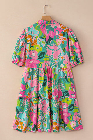 Summer Vibes Floral Shift Dress  - Green