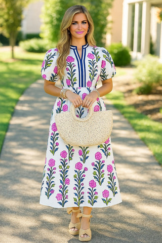 Poppy Midi Dress - White