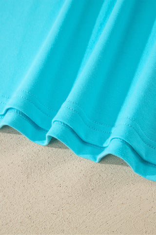 Aqua Puff Sleeve Top