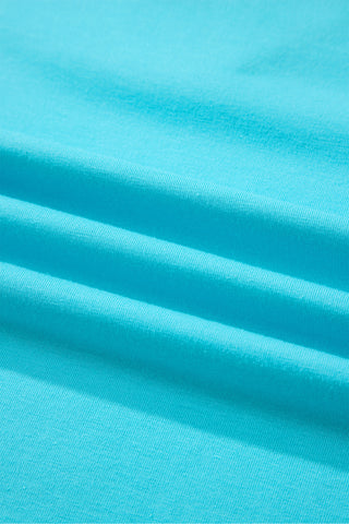 Aqua Puff Sleeve Top