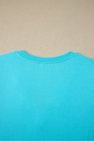 Aqua Puff Sleeve Top