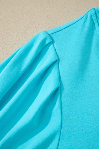 Aqua Puff Sleeve Top