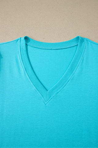 Aqua Puff Sleeve Top