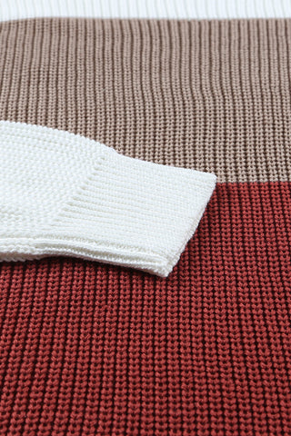Sunset Palette Striped Sweater - Burgundy