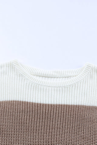 Sunset Palette Striped Sweater - Burgundy
