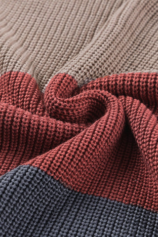 Sunset Palette Striped Sweater - Burgundy