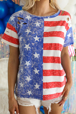 American Flag Top - Distressed