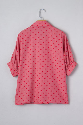 Tiny Hearts Button Up Top