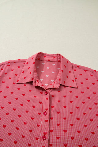 Tiny Hearts Button Up Top