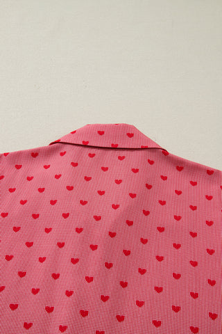 Tiny Hearts Button Up Top