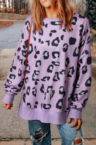 Leopard Sweatshirt - Purple